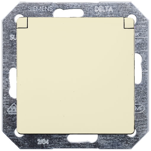 DELTA isystem socket outlet with hinged lid and incr touch protection elec