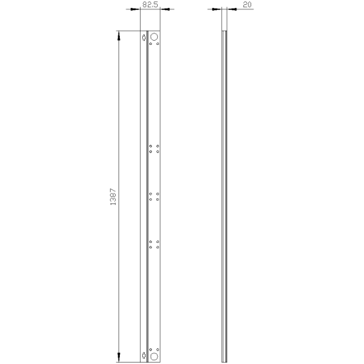 ALPHA 630 Universal Transport rail kit H1200 vertical