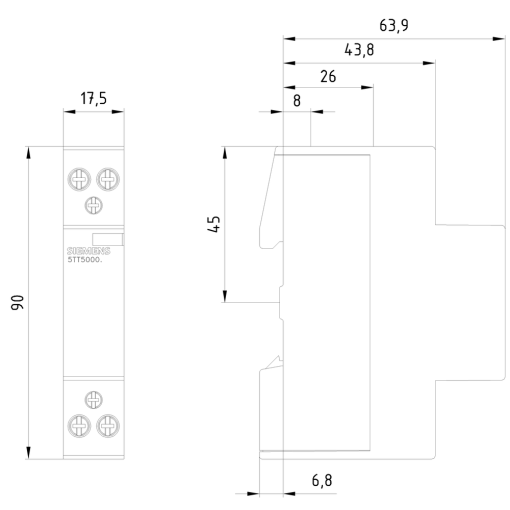 INSTA contactor with 2 NO contacts contact for 230V 400V AC 20A activati