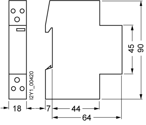 Insta contactor with 1 NO contact and 1 NC contact contact for 230 V AC 400