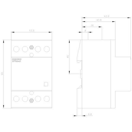 INSTA contactor with 4 NC contacts contact for 230V 400V AC 40A activati