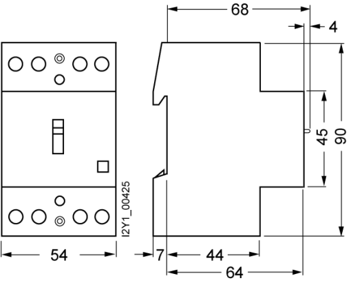 INSTA contactor with 4 NC contacts contact for 230V 400V AC 63A activati