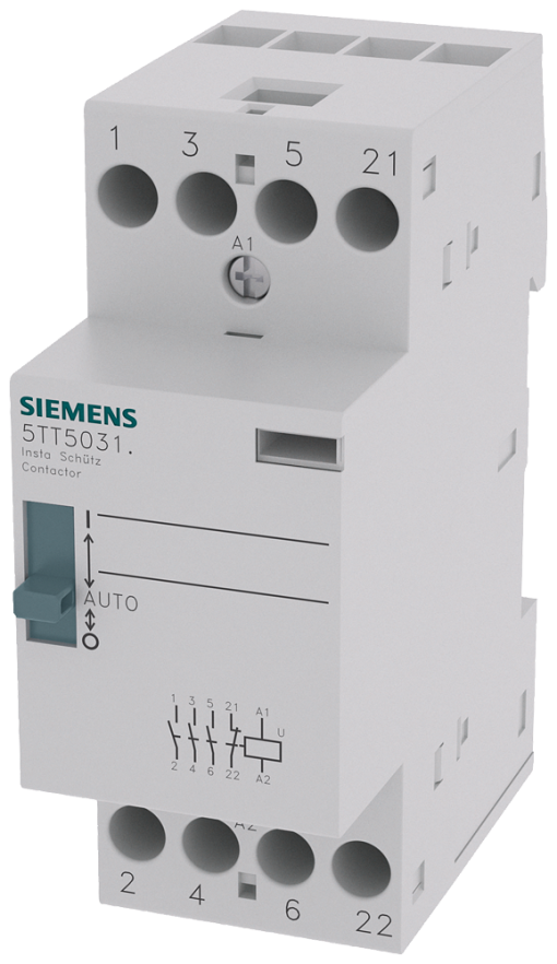 Insta contactor 01Automatic with 3 NO contacts and 1 NC contact for 230 V AC