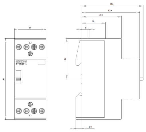 Insta contactor 01Automatic with 3 NO contacts and 1 NC contact for 230 V AC