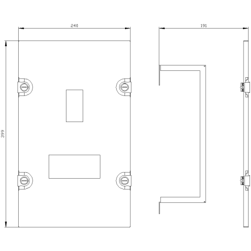 ALPHA 630 Universal Assembly kit VL160VL250 RCD module Height400 mm Widt