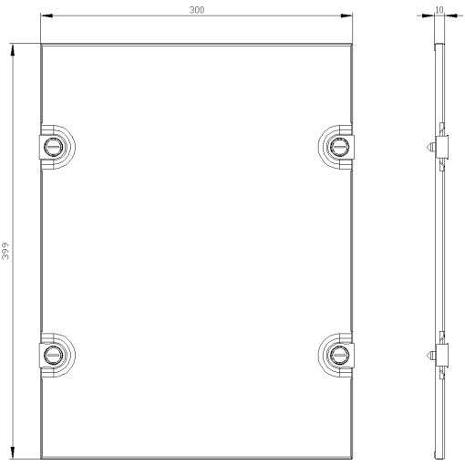 ALPHA 630 Universal Section cover without cutouts H400 mm W300 mm