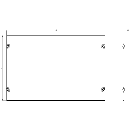 ALPHA 630 Universal Section cover without cutouts H600 mm W900 mm