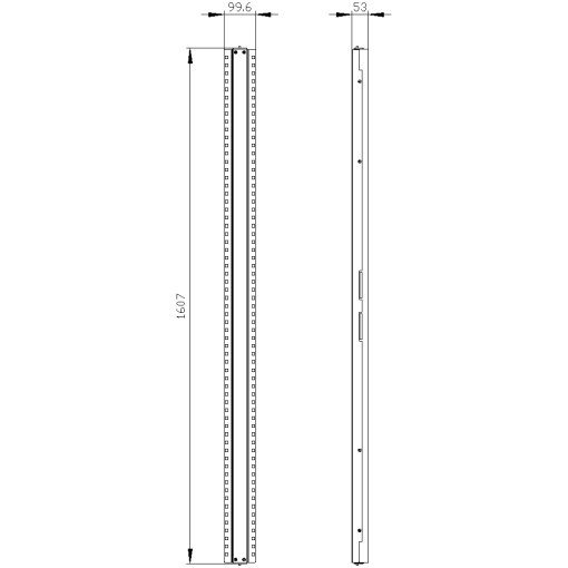 ALPHA 630 Universal Center post for cabinet H1600 mm W900 mm