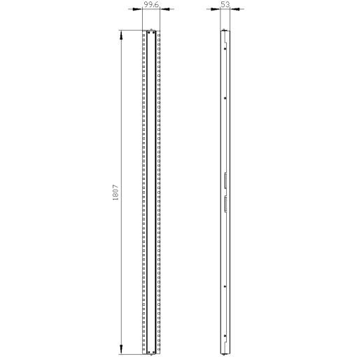 ALPHA 630 Universal Center post for cabinet H1800 mm W900 mm