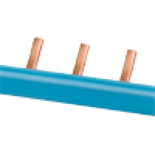 Pin busbar 1phase 10 mm² 13 pins insulation blue