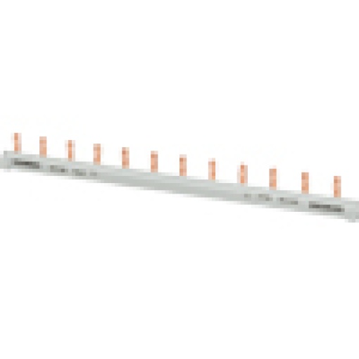 Pin busbar 1phase 10 mm2 12 pins insulation gray can be cut