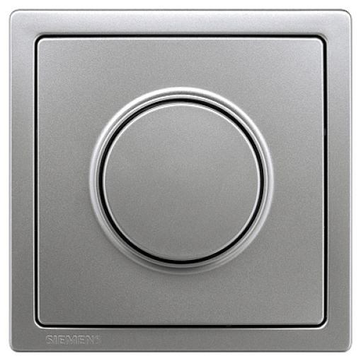 DELTA style cover plate for dimmer with rotary knob platinum metallic
