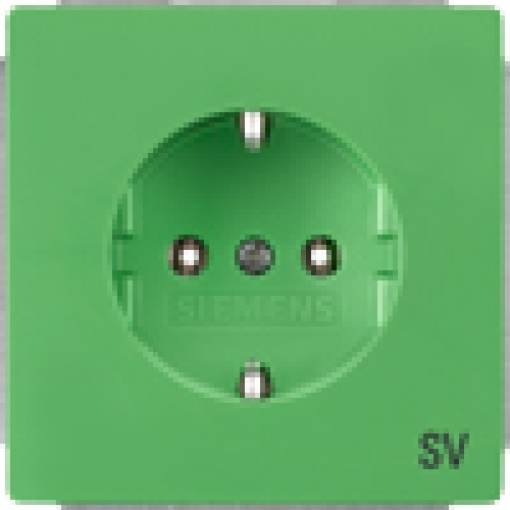 DELTA style socket outlet with SV inscription green