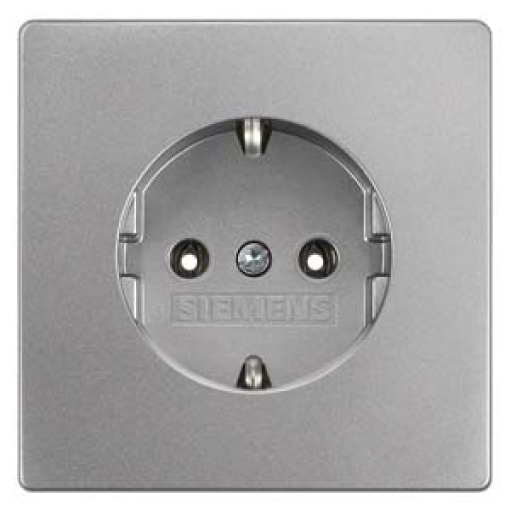 DELTA style SCHUKO socket outlet platinum metallic