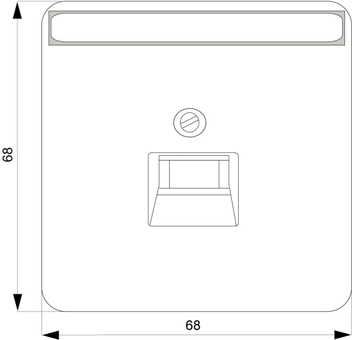 DELTA style cover plate for UAE connection socket with labeling field titani