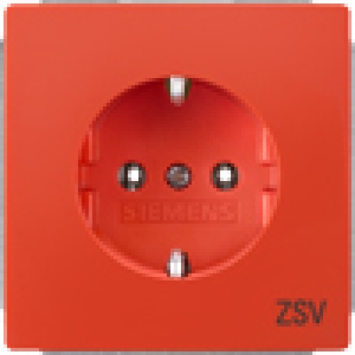 DELTA style socket outlet with labeling field and incr touch protection orange