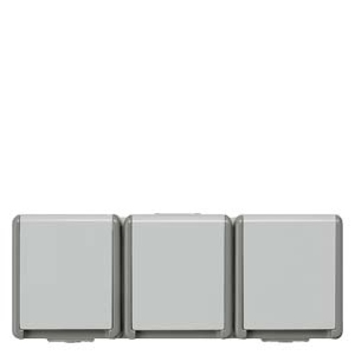 DELTA fläche IP44 surfacem SCHUKO socket outlet triple horizontal with in