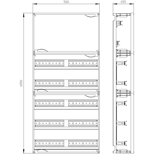 ALPHA 400 rapid mounting kit H1050 W500 2 terminal blocks 5 rows REG