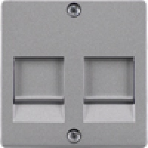 DELTA isystem cover plate for modular jack support plate aluminum metallic