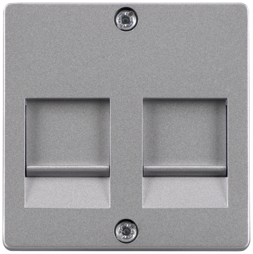 DELTA isystem cover plate for modular jack support plate aluminum metallic