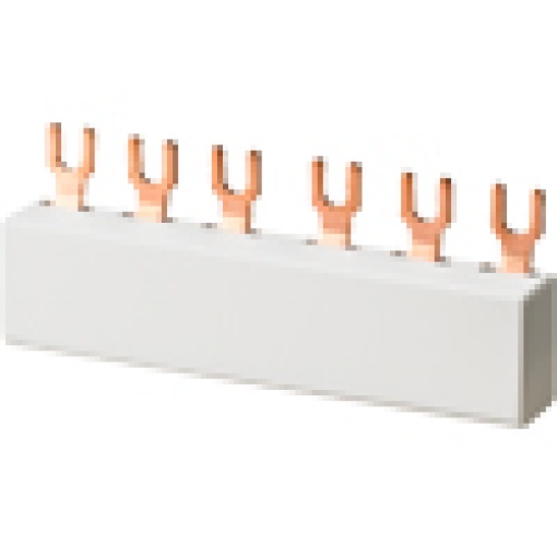 Busbar 63 A 3pole pitch unit 15 mm forktype for 4 devices