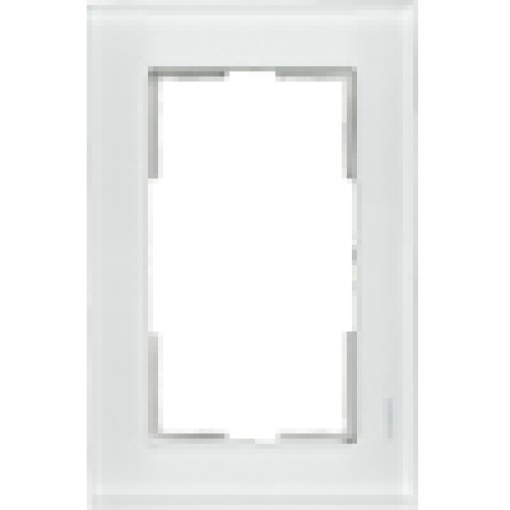 DELTA miro glass white frame double for double socket outlet