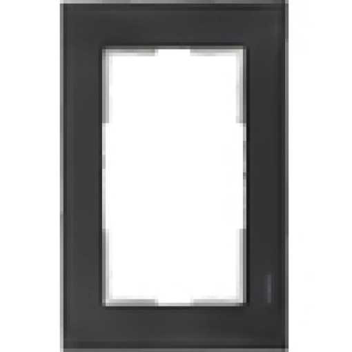 DELTA miro glass black frame double for double socket outlet