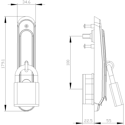 SIVACON Twist lever prepared for padlock