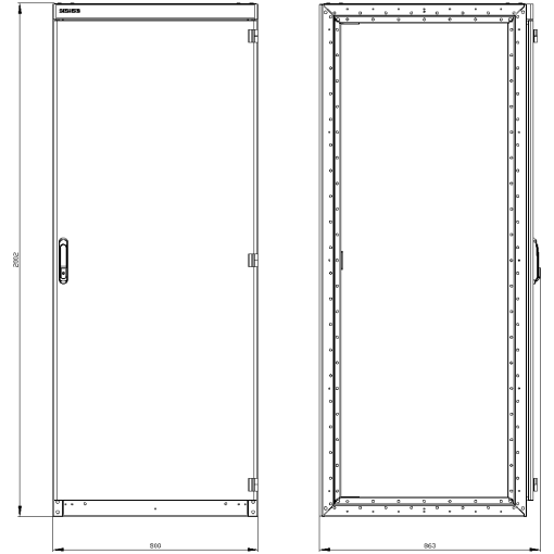 SIVACON switchgear cabinet empty enclosure without side panels acc to IEC