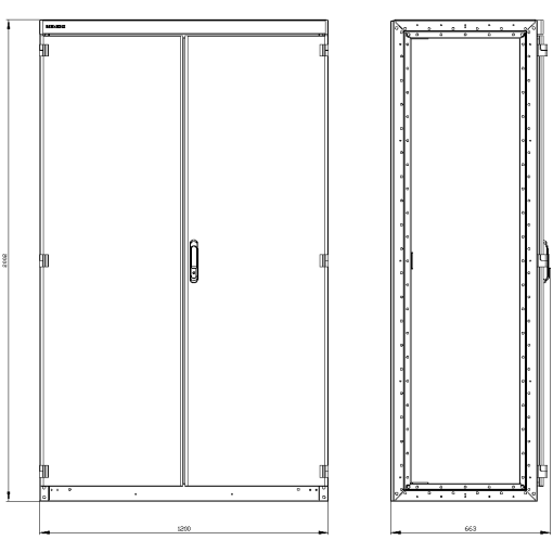 SIVACON switchgear cabinet empty enclosure without side panels acc to IEC