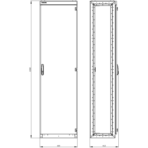 SIVACON switchgear cabinet empty enclosure without side panels acc to IEC