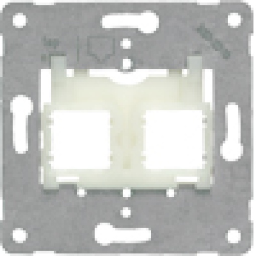 Support plate for modular jacks for mounting up to 2 connectors transparent 
