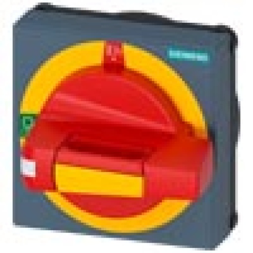 Handle with masking plate EMERGENCY OFF size 75x 75 for shaft 8x 8 Test0I