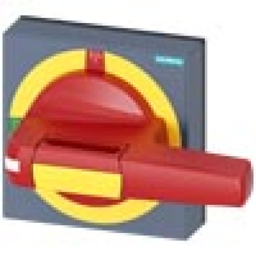 Handle with masking plate EMERGENCY OFF size 100 x 100 for shaft 8 x 8 Tes