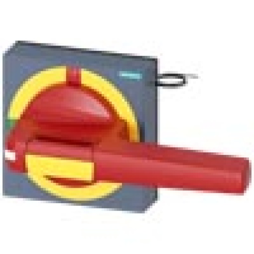 Handle with masking plate EMERGENCY OFF with lighting size 100 x 100