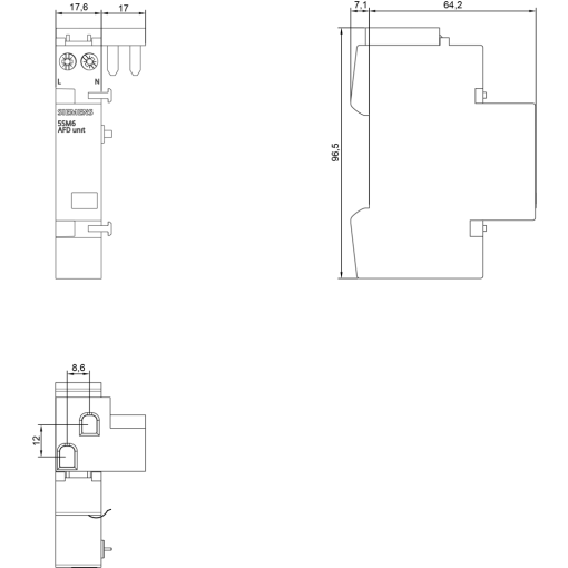 Arc fault detection unit AFDD 140 A 230 V for MCB or RCBO 1N 1 MW