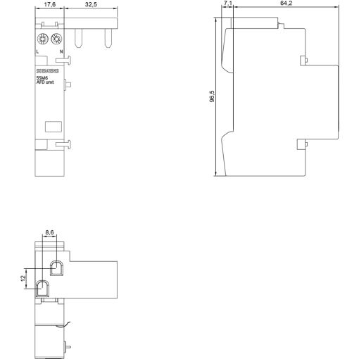 Arc fault detection unit AFDD  116 A 230 V for MCB and RCBO 1N 2 MW