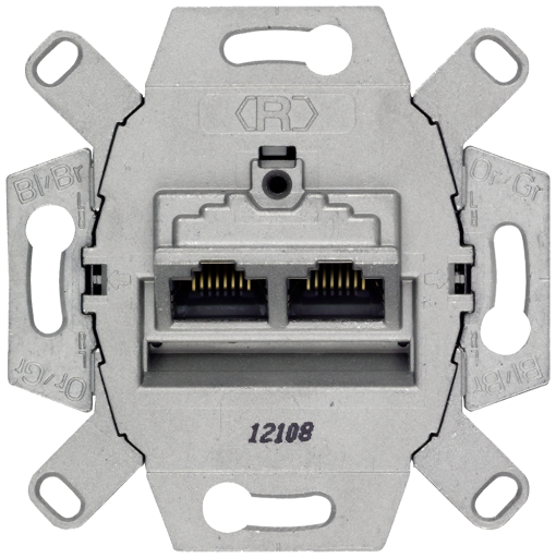 DELTA UAE connection socket shielded 2x 8pole RJ45 Cat 6E