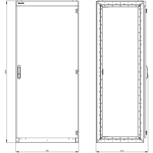 SIVACON switchgear cabinet empty enclosure without side panels acc to IEC