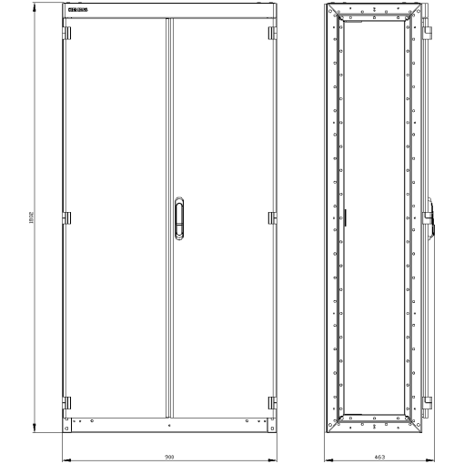 SIVACON switchgear cabinet empty enclosure without side panels acc to IEC