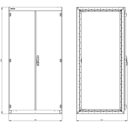 SIVACON switchgear cabinet empty enclosure without side panels acc to IEC
