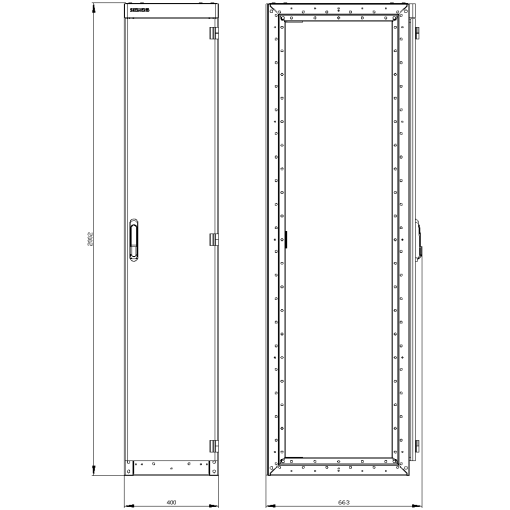 SIVACON switchgear cabinet empty enclosure without side panels acc to IEC