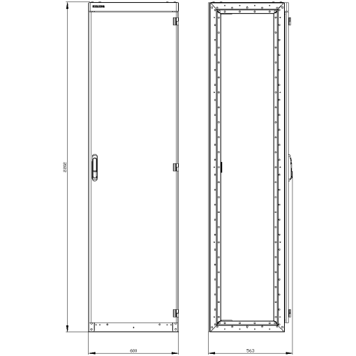 SIVACON switchgear cabinet empty enclosure without side panels acc to IEC