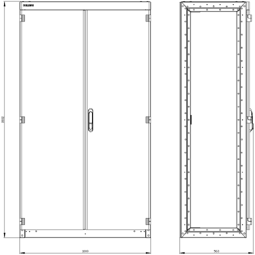 SIVACON switchgear cabinet empty enclosure without side panels acc to IEC