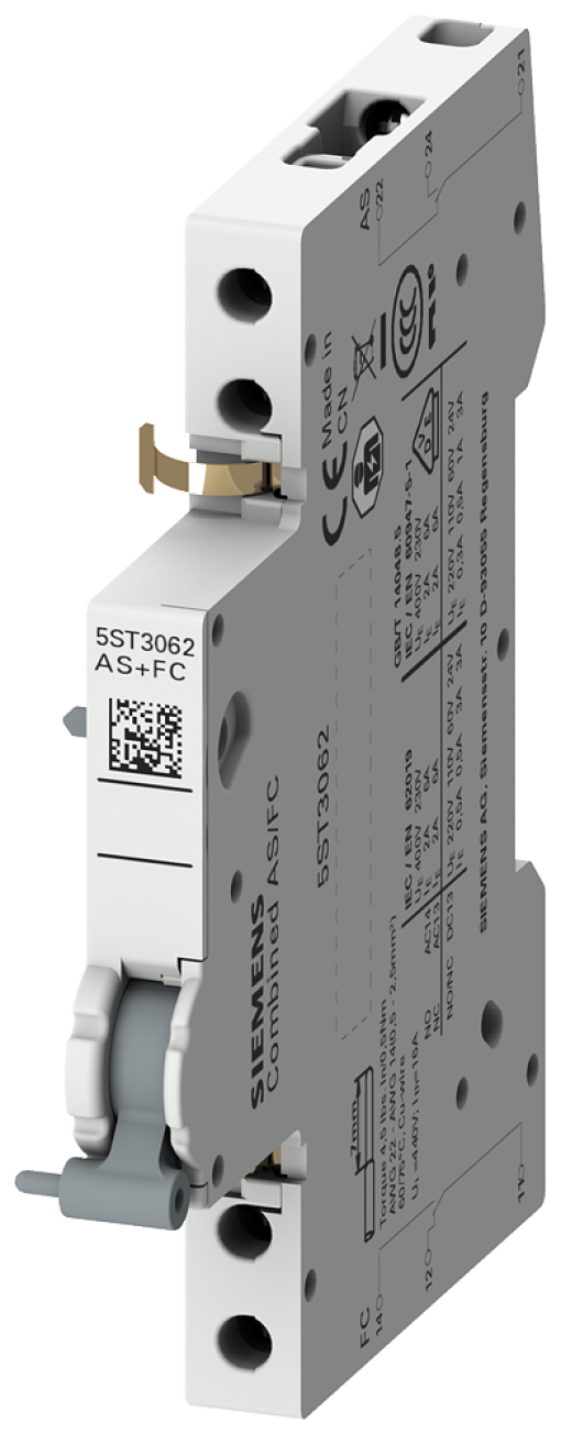 Auxiliary switch changeover contact and Fault signal contact changeover conta