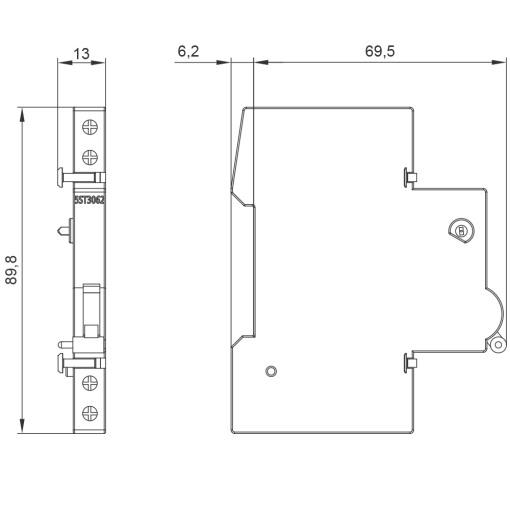 Auxiliary switch changeover contact and Fault signal contact changeover conta