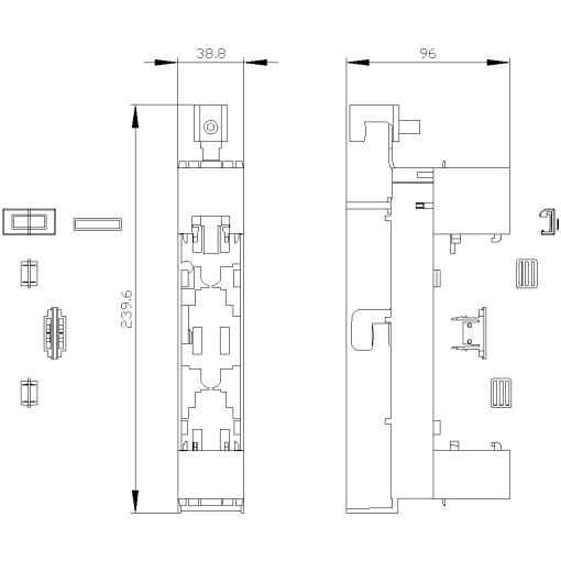 Assembly kit to create 4pole 3NP1 for mounting on 60 mm busbar