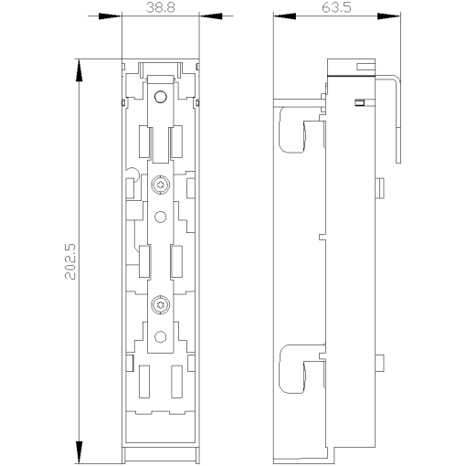 Assembly kit to create 1pole 3NP1 for mounting on 60 mm busbar