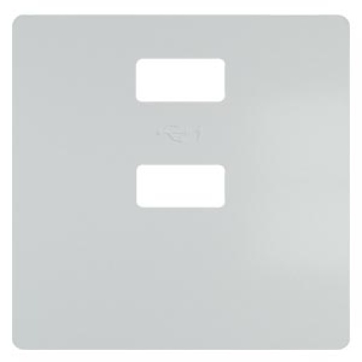 DELTA style cover plate for double USB charger vertical aluminum metallic