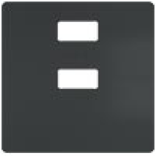 DELTA style cover plate for double USB charger vertical carbon metallic